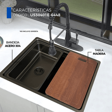 LAVADERO DE COCINA NEGRO US30401E-6448 - 3