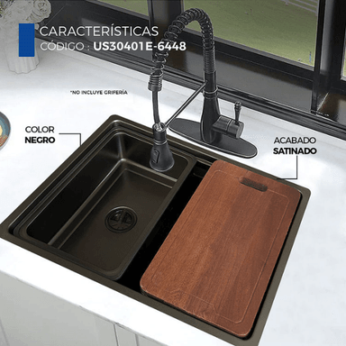 LAVADERO DE COCINA NEGRO US30401E-6448 - 4