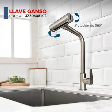 GRIFERÍA DE COCINA RETRACTIL AL MUEBLE PLOMO JZ30408102 - 2