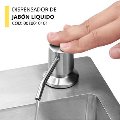 LAVADERO DE COCINA DE ACERO 2 POZAS CON PORTA CUCHILLOS PLOMO PRM-8448 - 5