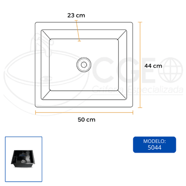 LAVADERO DE COCINA ACERO INOXIDABLE NEGRO 50X44 - 3