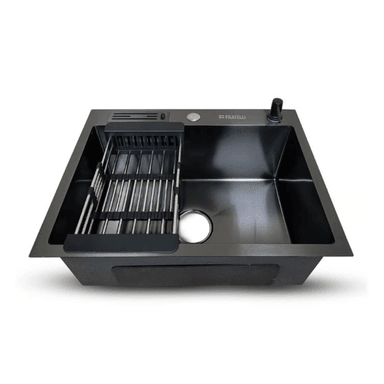 LAVADERO DE COCINA ACERO CON PORTA CUCHILLO NEGRO PRM-6045B