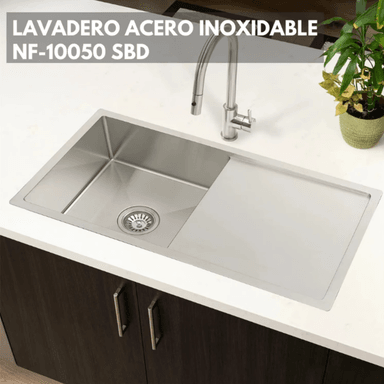 LAVADERO DE COCINA ACERO 304 CON ESCURRIDERO SATINADO INF-10050 SBD - 2