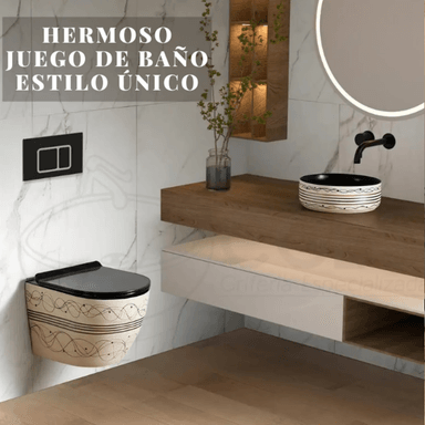 INODORO SUSPENDIDO + BOWL REDONDA CON ACABADO PERSONALIZADO - 4