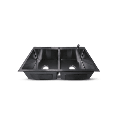 LAVADERO DE COCINA ACERO DOBLE POZA NEGRO PRM-8448B