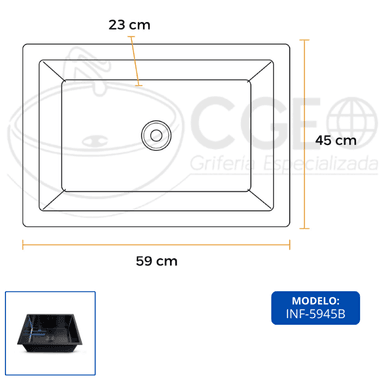 LAVADERO DE COCINA ACERO NEGRO INF-5945B - 4