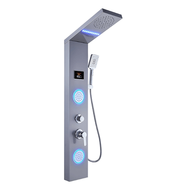 COLUMNA DE DUCHA LED CON LUZ SATINADO KM-8002