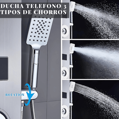 COLUMNA DE DUCHA LED CON LUZ SATINADO KM-8002 - 2