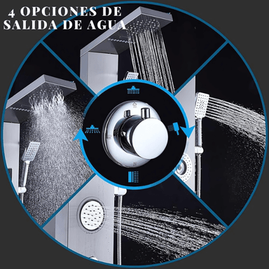 COLUMNA DE DUCHA LED CON LUZ SATINADO KM-8002 - 4
