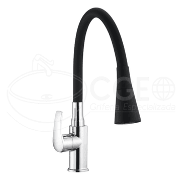 LLAVE DE COCINA PICO FLEXIBLE AL MUEBLE NEGRO 5304FX-BK