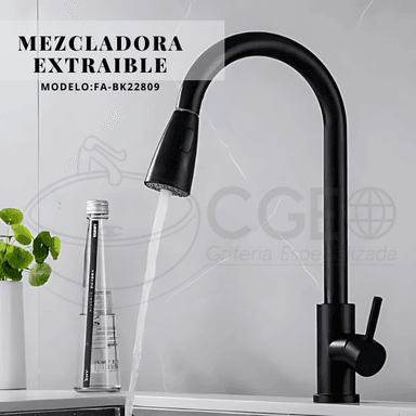 MEZCLADORA DE COCINA EXTRAIBLE NEGRO FA-BK22809 - 2