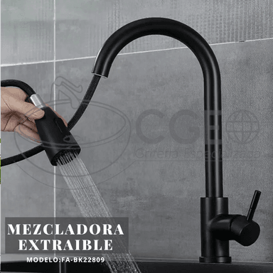 MEZCLADORA DE COCINA EXTRAIBLE NEGRO FA-BK22809 - 3
