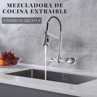 MEZCLADORA DE COCINA TIPO RESORTE CROMADO TL-ZQC371-F - 2