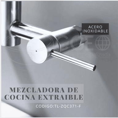 MEZCLADORA DE COCINA TIPO RESORTE CROMADO TL-ZQC371-F - 3