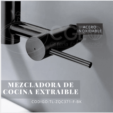 MEZCLADORA DE COCINA TIPO RESORTE NEGRO MATE TL-ZQC371-F-BK - 4