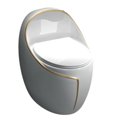 INODORO ONE PIECE GIRASOL OVALADO BLANCO CON LINEA DORADO