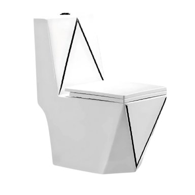 INODORO ONE PIECE MINIMALISTA MARMOLEADO BLANCO CON NEGRO 8276