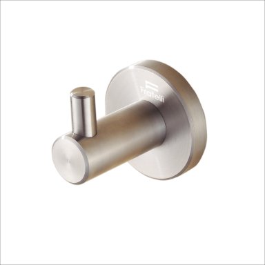 PERCHERO PARA BAÑO EN ACERO BASE REDONDA MINIMALISTA SATINADO 52801