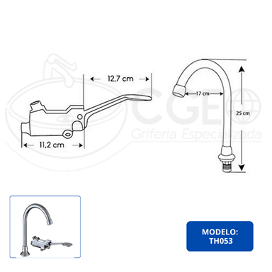 LLAVE LAVADERO CON PEDAL TH053 SEVILLA - 3