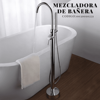 MEZCLADORA DE BAÑERA CON MINI DUCHA TELEFONO CROMADO BRONCE SRT - 2