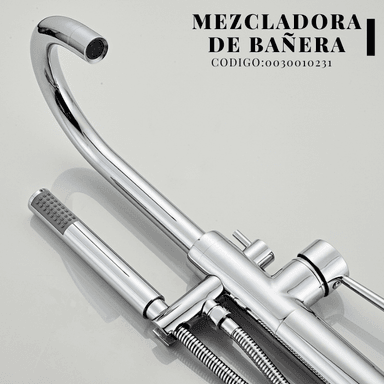 MEZCLADORA DE BAÑERA CON MINI DUCHA TELEFONO CROMADO BRONCE SRT - 3