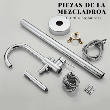 MEZCLADORA DE BAÑERA CON MINI DUCHA TELEFONO CROMADO BRONCE SRT - 4