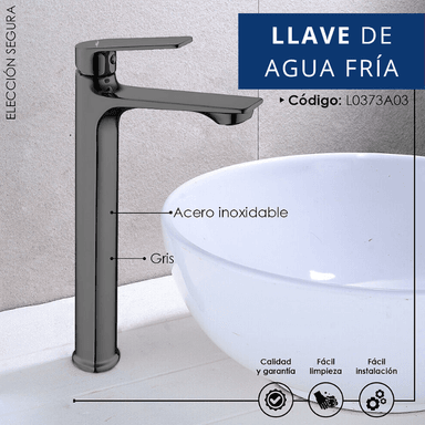 LLAVE PARA LAVATORIO ALTO MUEBLE GRIS L0373A03 - 2