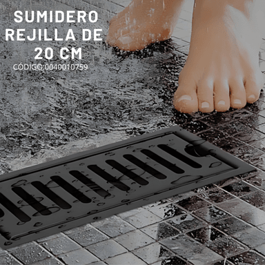 SUMIDERO 10X20 CM ACERO 304 NEGRO - 2