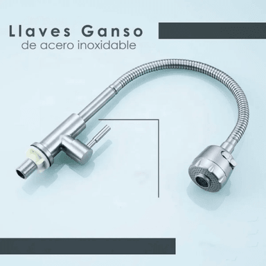 GRIFERIA PICO FLEXIBLE AL MUEBLE ACERO PESADO - 3