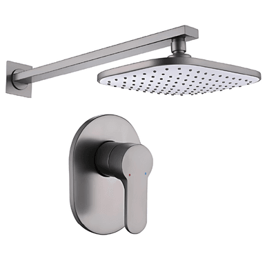 MEZCLADORA DE DUCHA MINIMALISTA CUADRADO BRONCE GRIS - 1