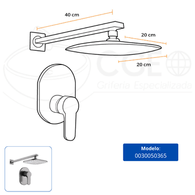 MEZCLADORA DE DUCHA MINIMALISTA CUADRADO BRONCE GRIS - 3