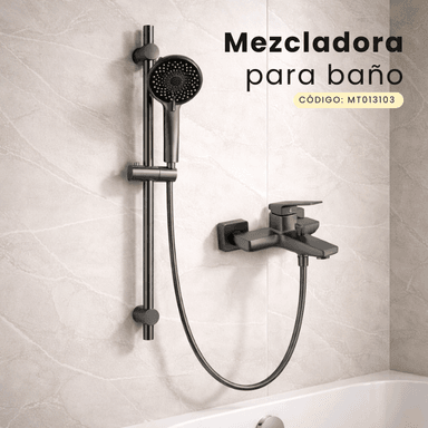 MEZCLADORA MONOCOMANDO PARA DUCHA TELEFONO CON BARRA GUN GREY MT013103 - 3