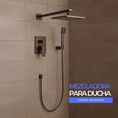 MEZCLADORA DE DUCHA Y TELEFONO CUADRADO BRONCE GRIS 6004 SANDS 1 - 2