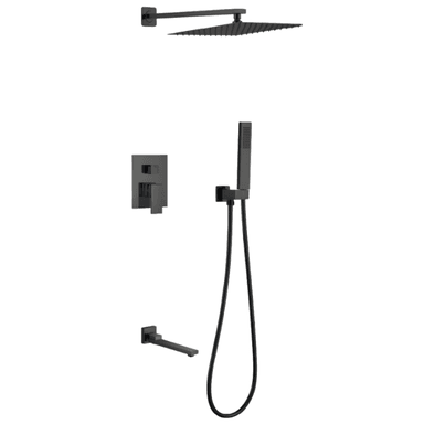 MEZCLADORA PARA BAÑO Y TINA CUADRADO NEGRO FB024T SANDS BRONCE - 1