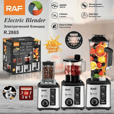 LICUADORA RAF ELÉCTRICA 3 EN 1 2600W