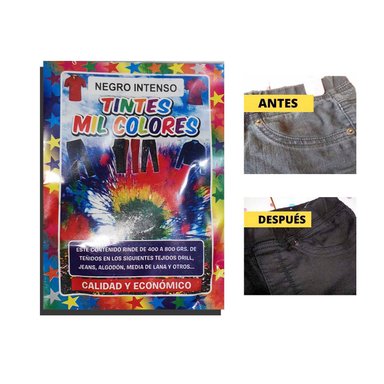 TINTE PARA TEÑIR ROPA DE COLOR NEGRO 3 UNIDADES