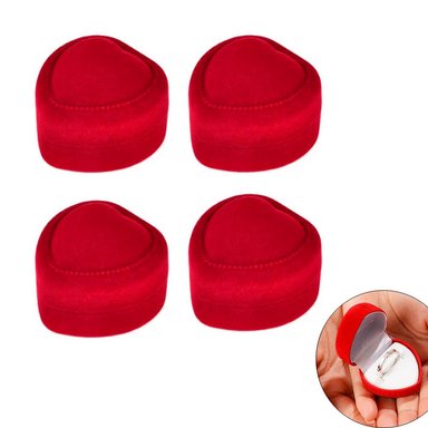 CAJAS DE JOYERÍA CON FORMA DE CORAZÓN ROJO TERCIOPELO