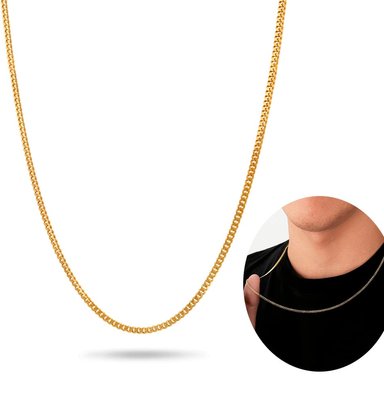 CADENA DE ACERO INOXIDABLE DORADO 60 CM X 2 MM