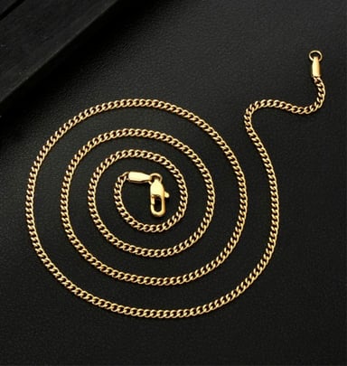 CADENA DE ACERO INOXIDABLE DORADO UNISEX EXCLUSIVO 60 CM X 2 MM - 2
