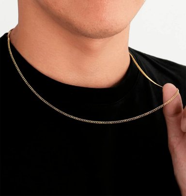 CADENA DE ACERO INOXIDABLE DORADO UNISEX  2 MM