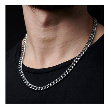 CADENA CUBANA 8MM • ACERO INOXIDABLE UNISEX 55 CM