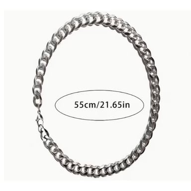 CADENA CUBANA 8MM • ACERO INOXIDABLE UNISEX 55 CM - 2