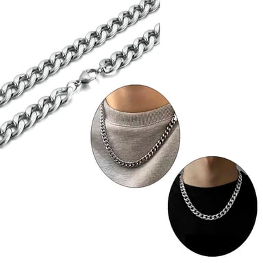 CADENA CUBANA ACERO INOXIDABLE UNISEX 55 CM X 8 MM - 3