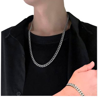 CADENA CON PULSERA SET COMPLETO 316L  UNISEX ACERO INOXIDABLE 8MM