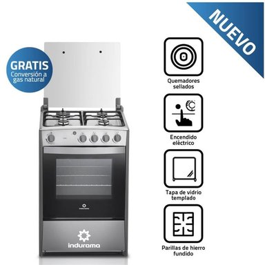 COCINA INDURAMA 4 HORNILLAS CORUÑA GRIS