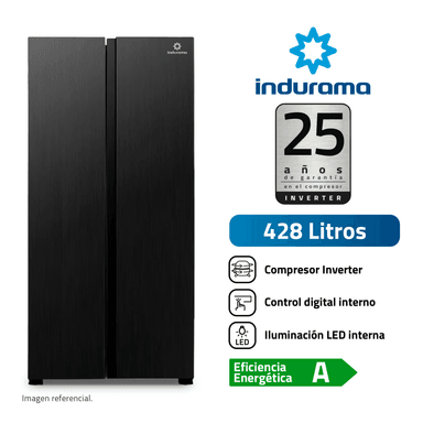 REFRIGERADORA INDURAMA  RI-769N SIDE BY SIDE 428LT CROMA