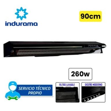 CAMPANA EXTRACTORA INDURAMA CEI-902NE 90CM 3 VELOCIDADES NEGRO