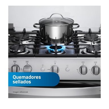 COCINA INDURAMA 6 HORNILLAS PARMA ZAFIRO CROMA - 3