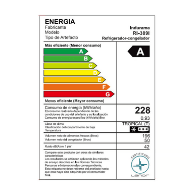 REFRIGERADORA INDURAMA TOP FREEZER NO FROST CROMA 246LT RI-389I - 6