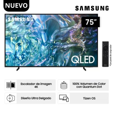 TELEVISOR SAMSUNG 75 QLED SMART TV TIZEN OS 4K CRYSTAL UHD LED - QN75Q60DAGXPE